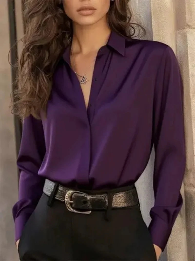 Blusa elegante de manga ancha: el estilo "elegante para la oficina" imprescindible.