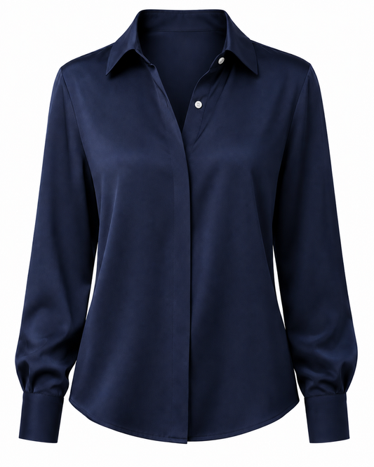 Blusa elegante de manga ancha: el estilo "elegante para la oficina" imprescindible.