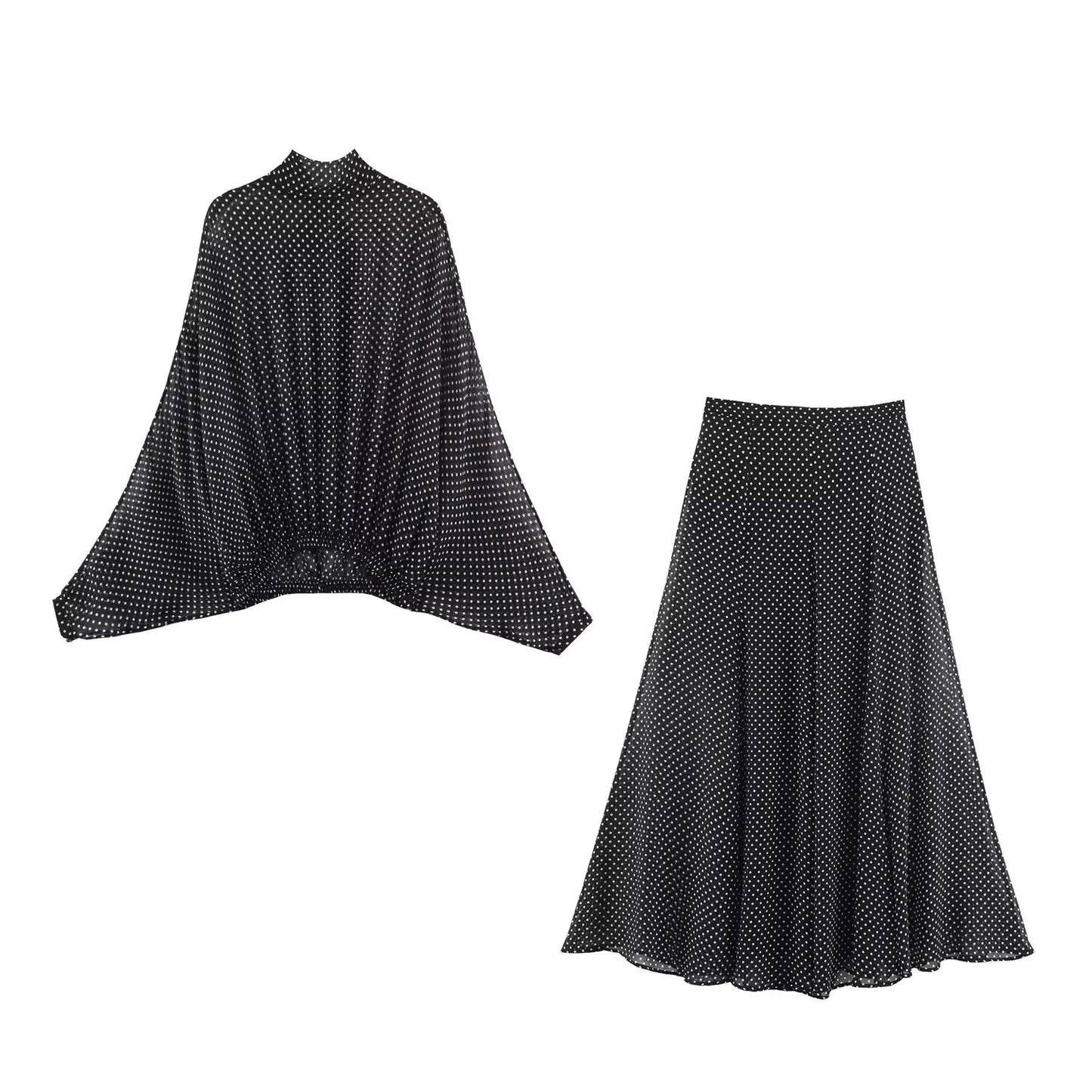 Conjunto KONDALA Dos Piezas – Estilo Retro Navideño y Lunares Vintage