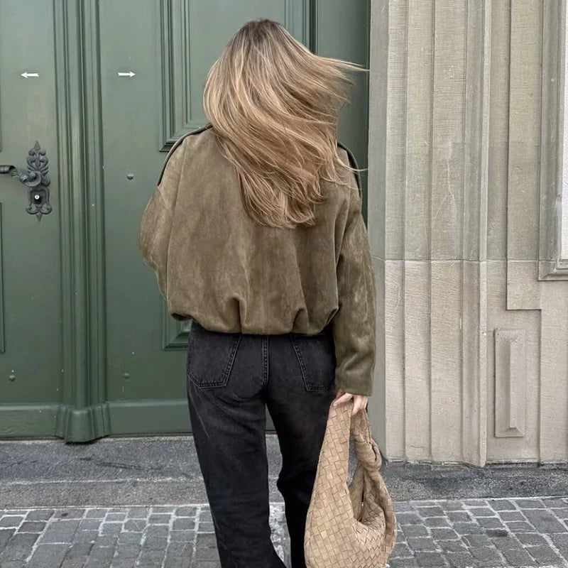 Monvia Élan — Chaqueta bomber • Cuello vuelto • Corte suelto