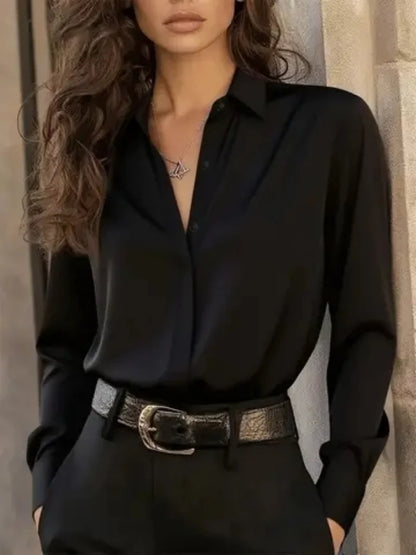 Blusa elegante de manga ancha: el estilo "elegante para la oficina" imprescindible.