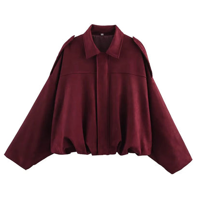 Monvia Élan — Chaqueta bomber • Cuello vuelto • Corte suelto