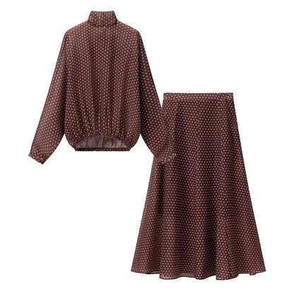 Conjunto KONDALA Dos Piezas – Estilo Retro Navideño y Lunares Vintage