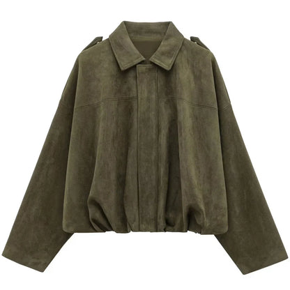 Chaqueta Bomber Monvia Oversize - Efecto Ante