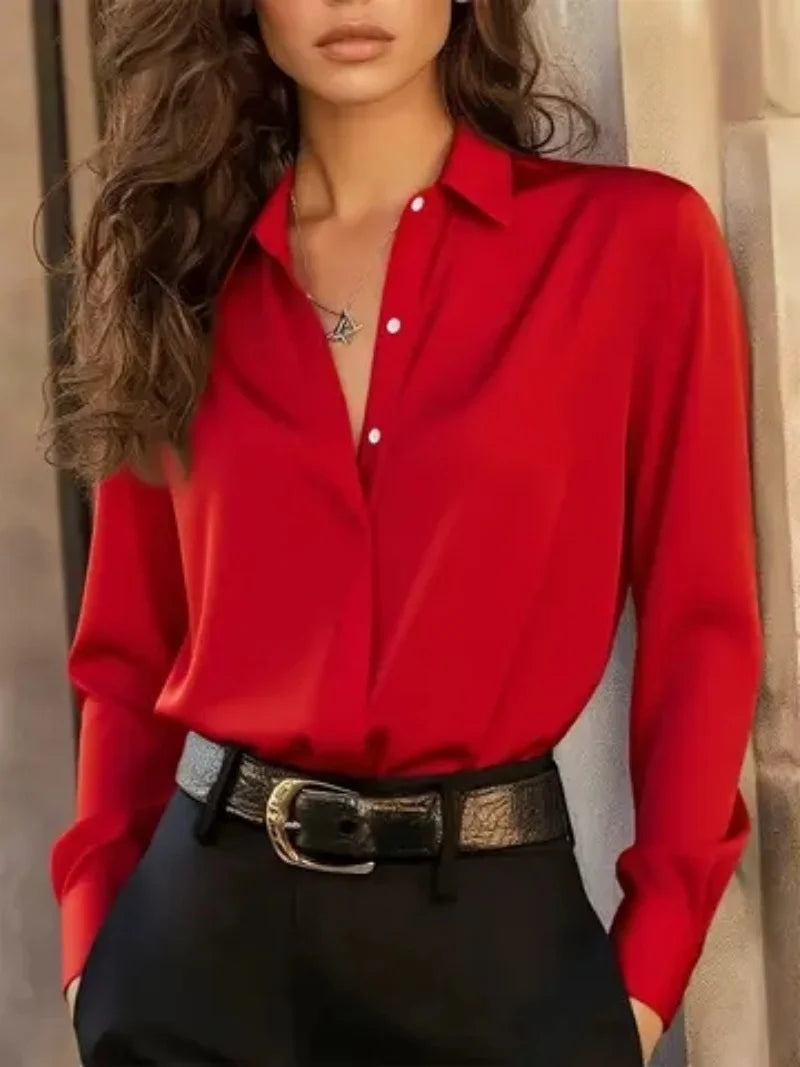 Blusa elegante de manga ancha: el estilo "elegante para la oficina" imprescindible.