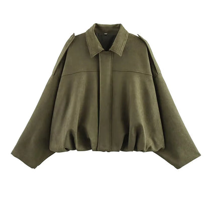 Monvia Élan — Chaqueta bomber • Cuello vuelto • Corte suelto