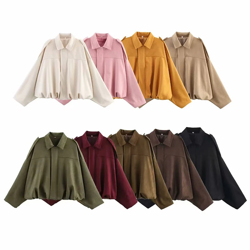 Monvia Élan — Chaqueta bomber • Cuello vuelto • Corte suelto