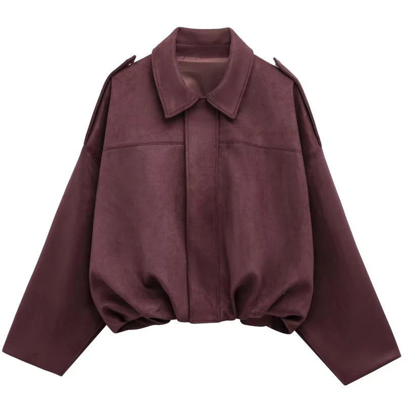 Chaqueta Bomber Monvia Oversize - Efecto Ante