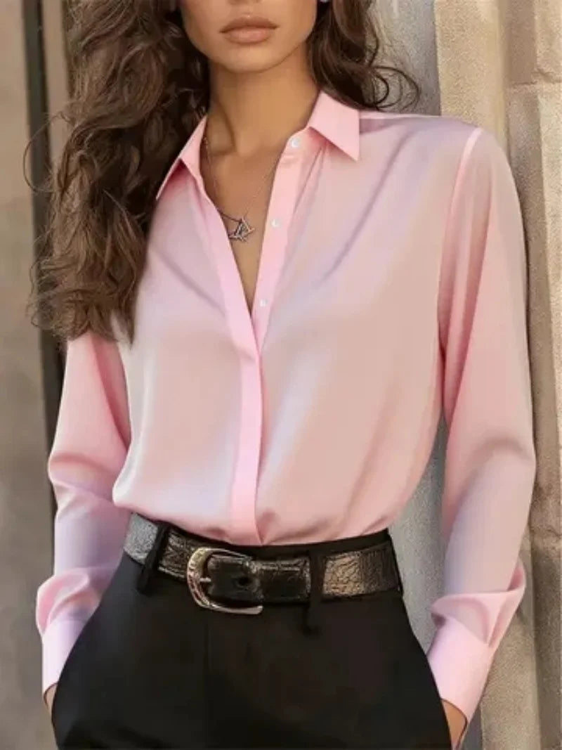 Blusa elegante de manga ancha: el estilo "elegante para la oficina" imprescindible.