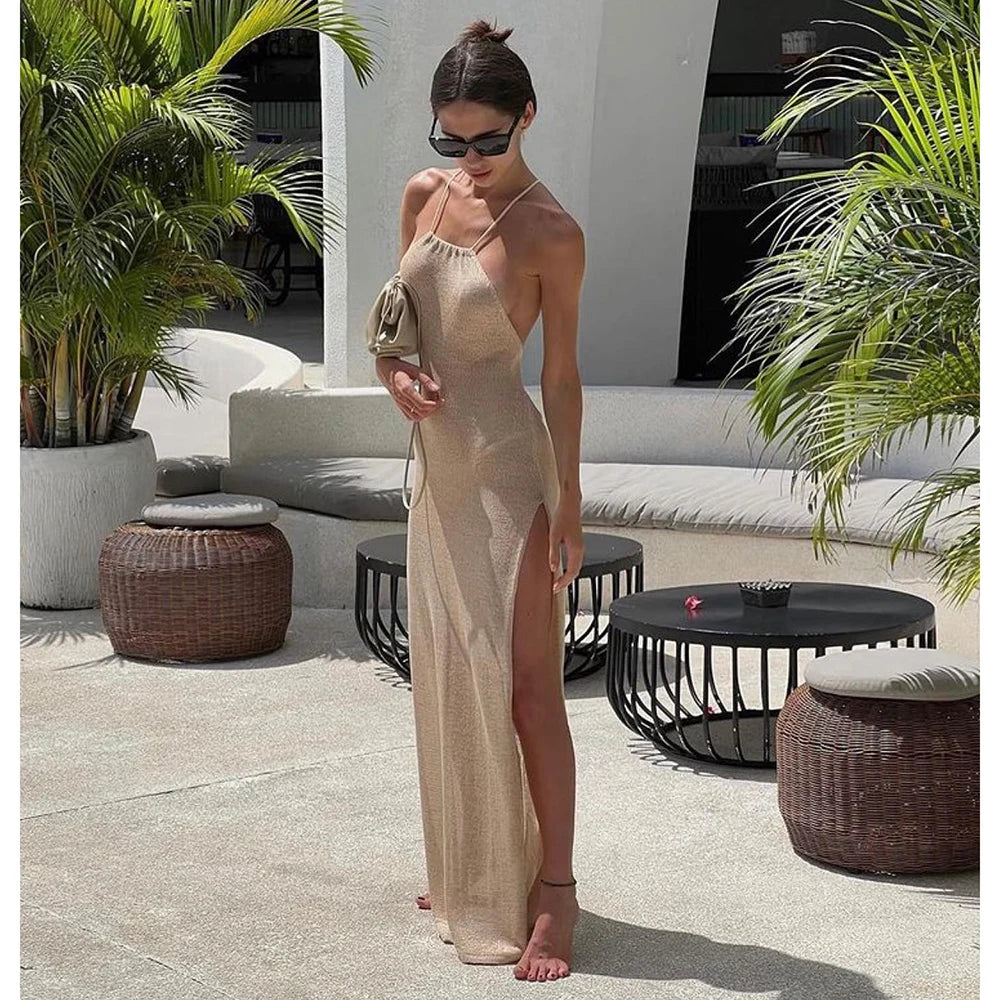 Vestido MONVIA Ibiza: elegancia y transparencia.