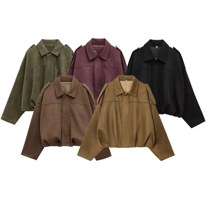 Chaqueta Bomber Monvia Oversize - Efecto Ante
