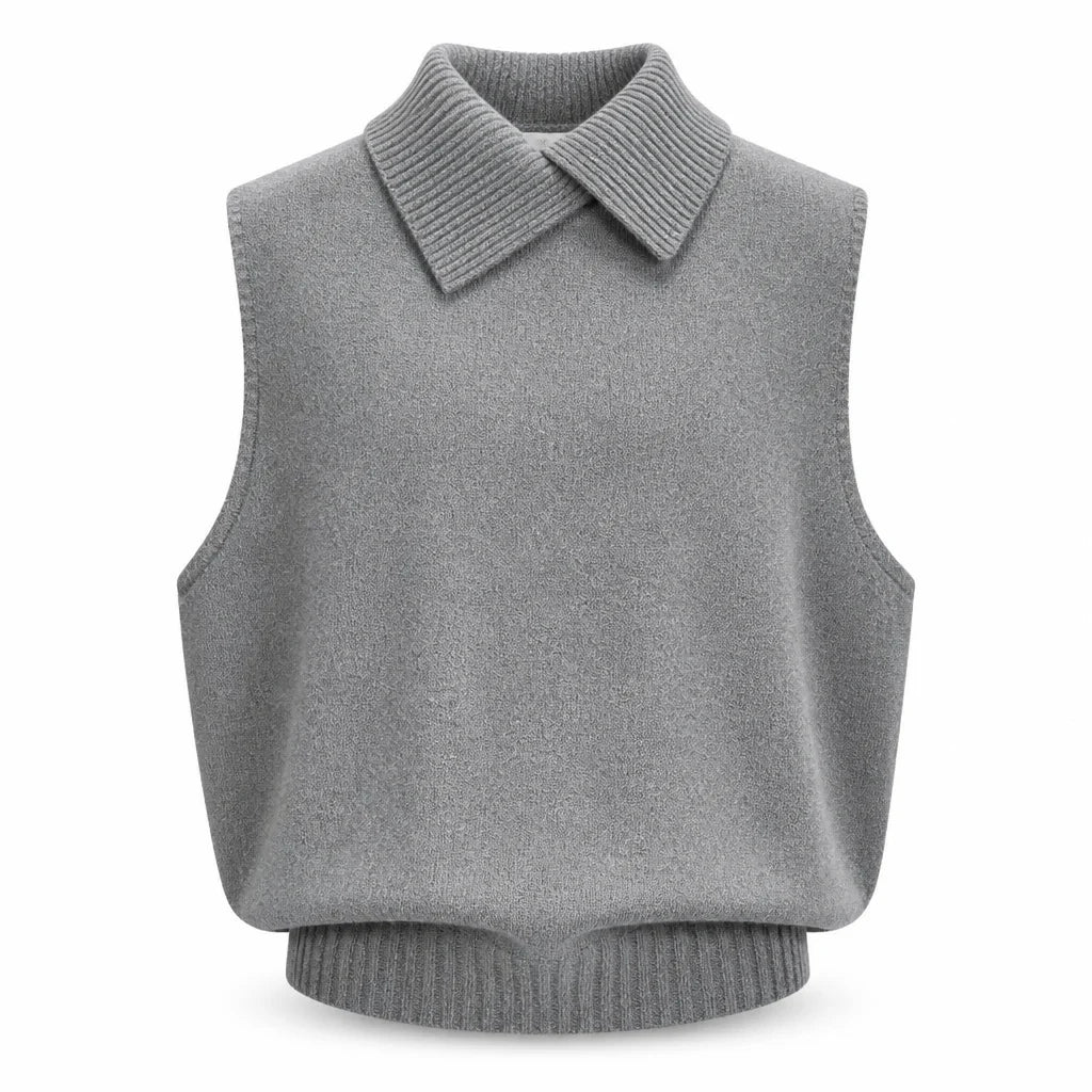 Chal Punto para mujer (otoño e invierno): versátil, informal, de color liso con suela y sin mangas, estilo coreano.