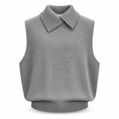 Chal Punto para mujer (otoño e invierno): versátil, informal, de color liso con suela y sin mangas, estilo coreano.