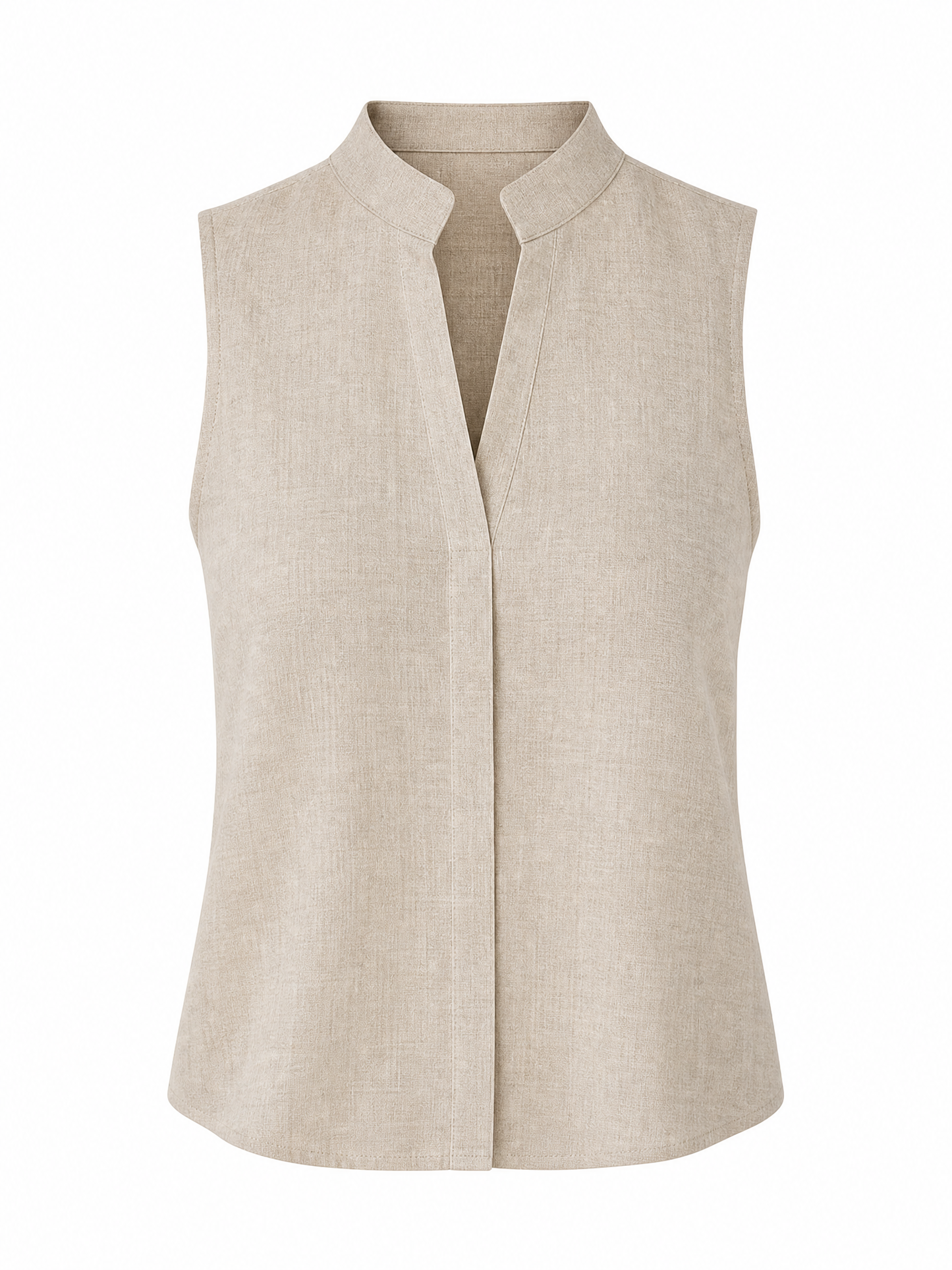 Blusa de lino premium sin mangas: elegancia atemporal y frescura.